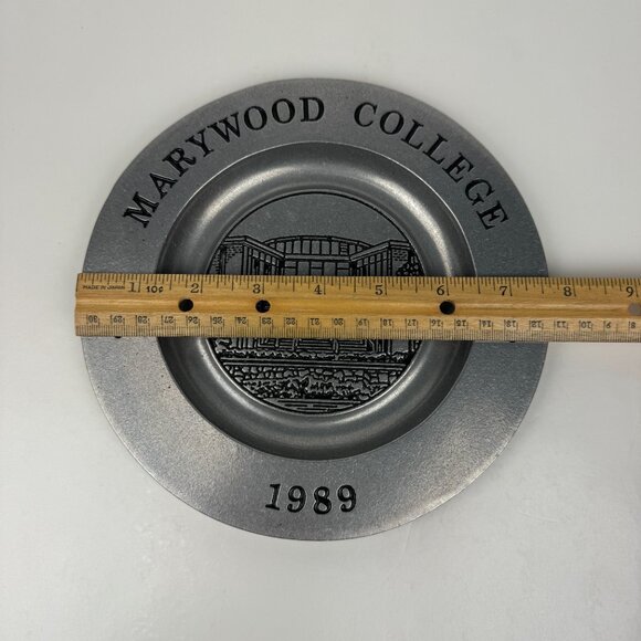 Vtg 1989 Pewter Marywood College University Souvenir Collectible Plate Carson - Picture 5 of 12